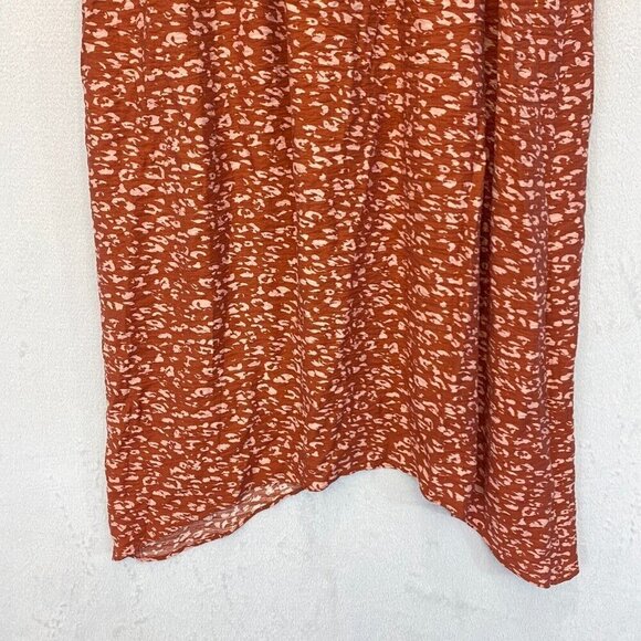 Simply Vera Vera Wang Midi Skirt Womens Size Large Sharkbite Hem Burnt Orange - Picture 13 of 14